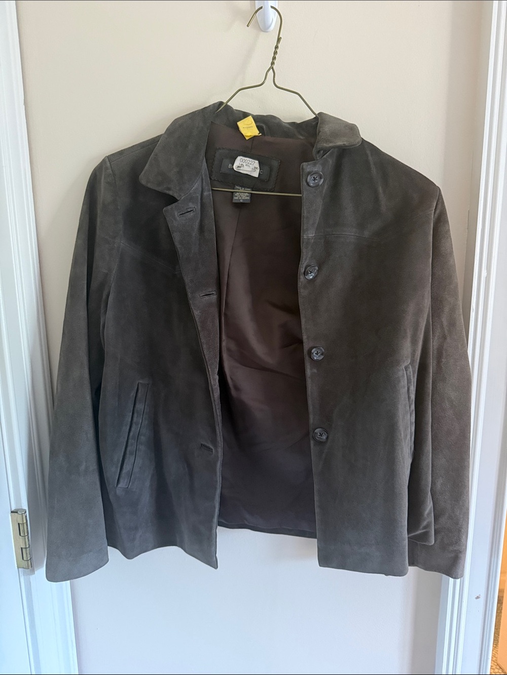 Banana Republic women’s Suede Button-Up Jacket - Dark Gray Brown